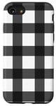 iPhone SE (2020) / 7 / 8 Black White Checkered Plaid Flannel Gingham Pattern Checker Case