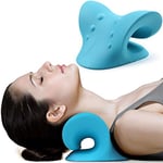 Wild Polar Premium Ergonomic Neck Cloud Support Pillow & Back Stretcher Combo for Ultimate Cervical Pain Relief | Neck Stretcher for Enhanced Comfort & Neck Pain Relaxation (Blue)