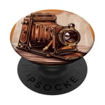 Appareil photo analogique vintage SLR Art Photographe Film PopSockets PopGrip Adhésif