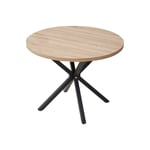 Table à manger – table ronde design – bois clair – 100 x 77 cm (LxH) - Wokaka