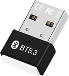 Dongle Bluetooth 5.3,Clé Bluetooth pour PC,Adaptateur Bluetooth,Clés Bluetooth,Bluetooth USB,Compatible avec Windows 11/10/8.1/7,Supporte Casque,Souris,Manette,PC(Q651)