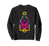 Squid Game Playing Field Shape Front Man & Masked Men Sweatshirt