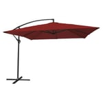 Parasol déporté MOLOKAI carré 2,7x2,7m rouge - Happy Garden