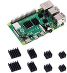 GeeekPi Black Heatsinks For Raspberry Pi 4 Model B,Raspberry Pi Aluminum Heatsinks with Thermal Conductive Adhesive Tape For Raspberry Pi 4B (Raspberry Pi Board is Not Included) (2 Pack)