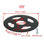 TDPRO 219 JORear Pignon et Renforcé 219H Kart Drift Trike,Liens pour D343 Go Kart Racing - Type Rear Sprocket 70T