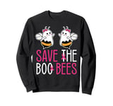 Save The Boo bees Breast Cancer Awareness Halloween Women Sweatshirt