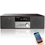 Compact Micro Hi-Fi Stereo System with CD Player, Bluetooth, FM Radio, USB Playback, Aux-input & Earphone output, 40W Stereo Sound, Remote Control (LP-816)