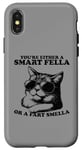 Coque pour iPhone X/XS Lunettes de soleil rétro Smart Fella Cat Graphic