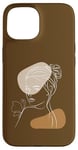 iPhone 15 Line Art Abstract Minimalist of Women Beauty Silhouette Case