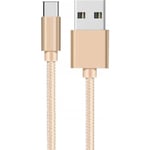 Cable USB-C pour Xiaomi Mi NOTE 10 / Mi NOTE 10 LITE - Cable Chargeur USB-C Nylon Tressé Or 1 Mètre Phonillico®