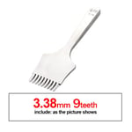 QJH-Outil professionnel de poinçonnage du cuir,burin,fourchette polie,poinçonnage du cuir,ensemble d'outils d'artisanat,couture de dentelle,perforateur de bricolage - Type 3.38mm 9teeth