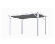 Pergola 100% Aluminium Toile Épaisse De 12 M2 - Structure Blanch Perle