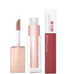 Maybelline Lifter Gloss and Superstay Matte Ink Lipstick Bundle (Various Shades) - 170 Initiator