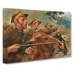 Attack By Wojciech Kossak Canvas Print for Living Room Bedroom Home Office Décor, Wall Art Picture Ready to Hang, 30 x 20 Inch (76 x 50 cm)