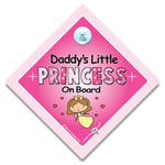 Daddy's Little Princess On Board Car Sign Baby On Board Suction Cup Sign