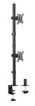 BRATECK 13&#039;-32&#039; Dual Vertical Monitor Mount. Rotate, Tilt and Swivel. Supports VESA 75x75 &amp; 100x100. Max Load: 16Kgs (8Kgs per) Height Adjustable, Cable Management, Clamp or Grommet inc.