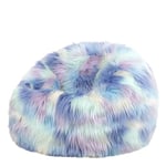 icon Kids Faux Fur Bean Bag Chair, Unicorn, Large Bean Bag Chairs for Kids, Fluffy Bean Bags, Kids Bean Bags for Girls and Boys, Nursery Decor Bedroom Accessories