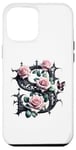 Coque pour iPhone 12 Pro Max Letter S Initial Floral Monogram Rose Pink Flower Butterfly