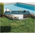 Venise - Table de jardin pliante - 4 places - Bleu Canard