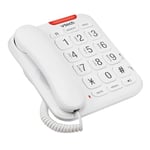 VTech CL1100 Téléphone Filaire Larges Touches pour Les séniors Con Cable Con dígitos parlantes y botón Grande, indicador Visual de Timbre, marcación rápida, altavoz