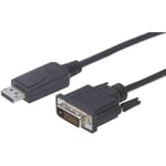 Câble adaptateur Digitus DisplayPort / DVI Fiche mâle DisplayPort, Fiche mâle DVI-D 24+1 pôles 2.00 m noir DB-340301-02