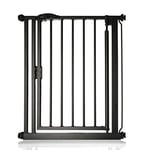 Safetots Pressure Fit Self Closing Stair Gate, Narrow, 68.5cm - 75cm, Matt Black, Auto Closing Baby Gate, Safety Barrier for Toddler, Easy Installation