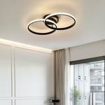 Goeco - led Plafonnier, Luminaire Plafonnier moderne 42W, Lustres led double anneau 3360 lúmene, plafonniers en acrylique noir pour chambre à