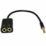 3.5mm Gold Plated Headphone Mic Audio Splitter Cable Adapter