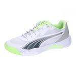 PUMA Mixte Nova Court Tennis Shoe, White-Luminous Blue-Fizzy Apple-Shadow Gray, 36 EU