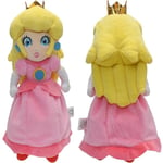 Princess Peach Super Mario Plyschleksak med röda skor, rosa kjol, gult hår och krona, samling av plyschdjur, dekoration, present [kk]