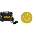 DEWALT Ponceuse Excentrique XR 18V 125mm Brushless - Appareil Électrique Sans Fil - Régulateur de Vitesse - Prise en Main Antidérapante & Disques abrasifs 125mm grain 120 25 pièces DT3115-QZ