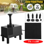 Pompe De Panneau Solaire 7v/1.5w, Filtre 80l/H 4 Buses, Pulvérisateur De Piscine, Filtre Éponge De Poisson Noir, Fontaine Submersible Pour Pompe De Jardin 1 Pièce