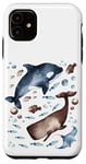 Coque pour iPhone 11 Orca Whale Motif For Kids With Ocean Fish Pattern Cute Fishy