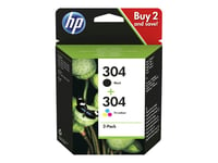 HP 304 Original Ink Cartridges - Black & Colour