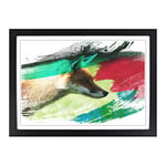 Big Box Art Red Fox (1) V2 Framed Wall Art Picture Print Ready to Hang, Black A2 (62 x 45 cm)