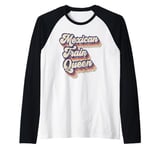 Mexican Train Queen Board Game Dominoes Lover Domino Player Raglan Baseball Tee