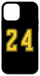 Coque pour iPhone 12 mini Jaune Numéro 24 Équipe Junior Sports Uniforme Numéroté