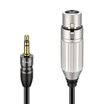 J&D 1/8 à XLR Câble, TRS 1/8 Pouce 3,5 mm à XLR Équilibré Câble Coquille de Cuivre L'audio Câble TRS Mâle à XLR Femelle Câble pour DSLR Caméra Portative Microphone, 1.8 Meter