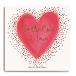 To the One I Love Big Heart Birthday Card - Janie Wilson Illustrated Foil Design