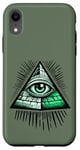 Coque pour iPhone XR argent tous les yeux voyants ironie illuminati foi