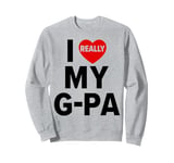 I Love (Heart) My G-Pa Grandpa Kids Granddaughter Grandson Sweatshirt