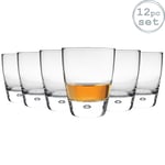 Bormioli Rocco 12x Luna Double Whisky Glasses Whiskey Water Tumbler 340ml Clear