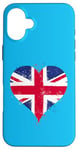 iPhone 16 Plus Union Jack of Great Britain in Heart A Cute British Flag Case