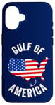 Coque pour iPhone 16 Golfe des États-Unis Amérique Carte drôle Golfe du Mexique Drapeau USA 4 juillet