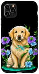 Coque pour iPhone 11 Pro Max Golden Retriever Dog Floral Mama Golden Retriever Dad