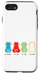 iPhone SE (2020) / 7 / 8 Colorful Cat Quartet - Charming Feline Silhouette Series Case