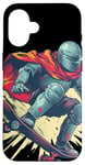 Coque pour iPhone 16 Skateboard Chivalry avec cool Knight