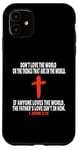 Coque pour iPhone 11 1 Jean 2:15 Écritures des versets de la Bible