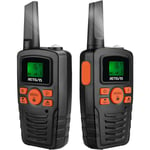 Talkie Walkie, 16 Canaux, Professionnel,VOX,Torche LED, Longue Portée Talkie-Walkies (Noir, 2 Pcs)