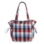 Vera Bradley Women's Glenna Satchel Purse Handbag, Patriotic Plaid-Recycled Cotton, One Size